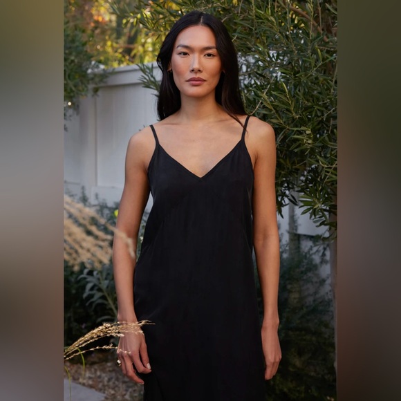 Jenni Kayne Rio Slip Cupro and Viscose Black Dress Large - Picture 2 of 13